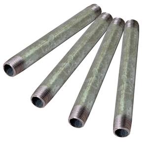 2-1/2 in. x 12 in. Galvanized Steel Nipple Pipe (Pack of 4)