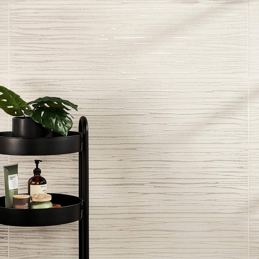 Echo Stream Beige Textured 11" x 40" Ceramic Wall Tile