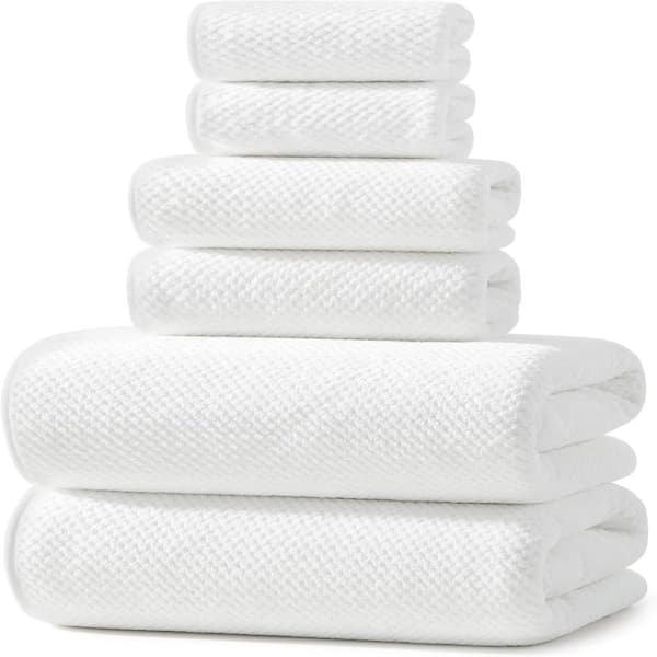 Ultra Soft Microfiber 6-Piece Towel Set,White