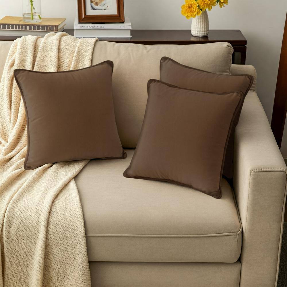 Cocoa Velvet 22" x 22" Pillow Cover Set