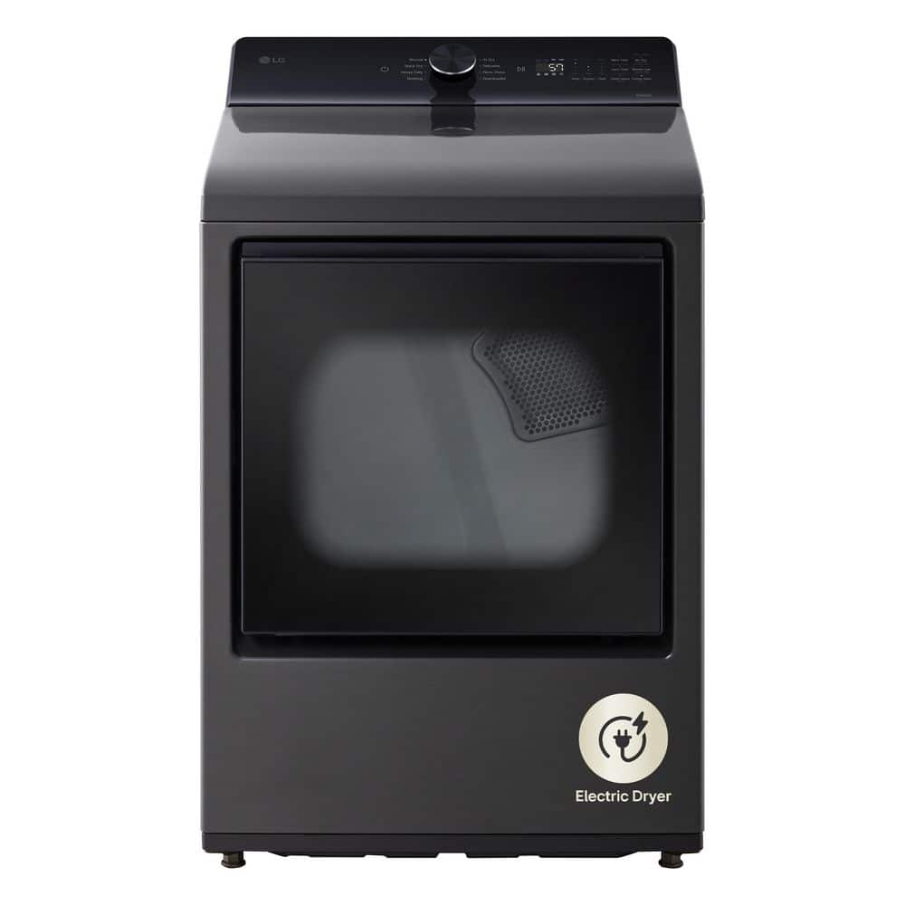 LG 7.3 cu. ft. Vented Electric Dryer with Wi-fi and AI Sensor Dry in Platinum Black