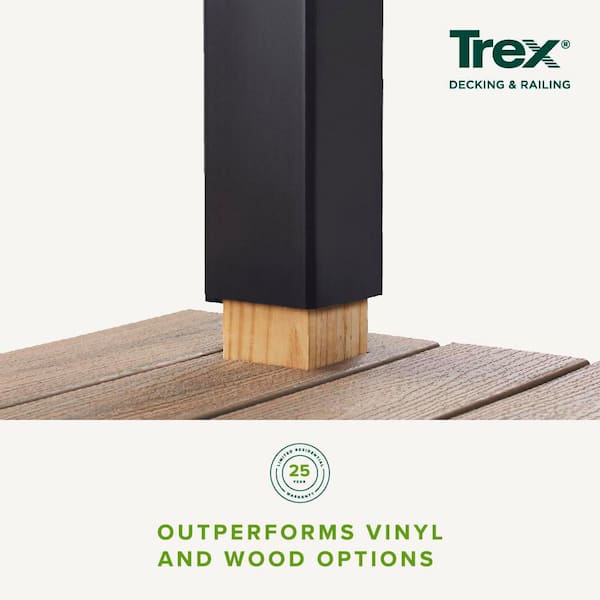 Trex 4 in. x 4 in. x 48 in. Charcoal Black Composite Fence Post Sleeve