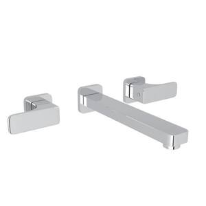 Quartile Double Handle Wall Mounted Faucet in Polished Chrome