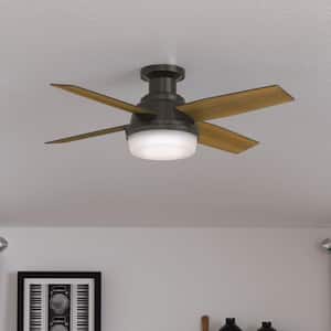 Dempsey 44 in. Noble Bronze Low Profile Indoor Ceiling Fan with LED Light Kit and Handheld Remote