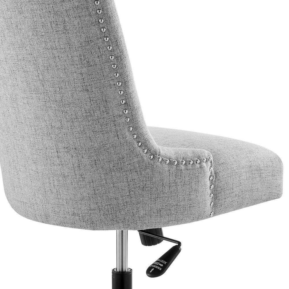 Retro Modern Swivel Fabric Office Chair in Black Light Gray