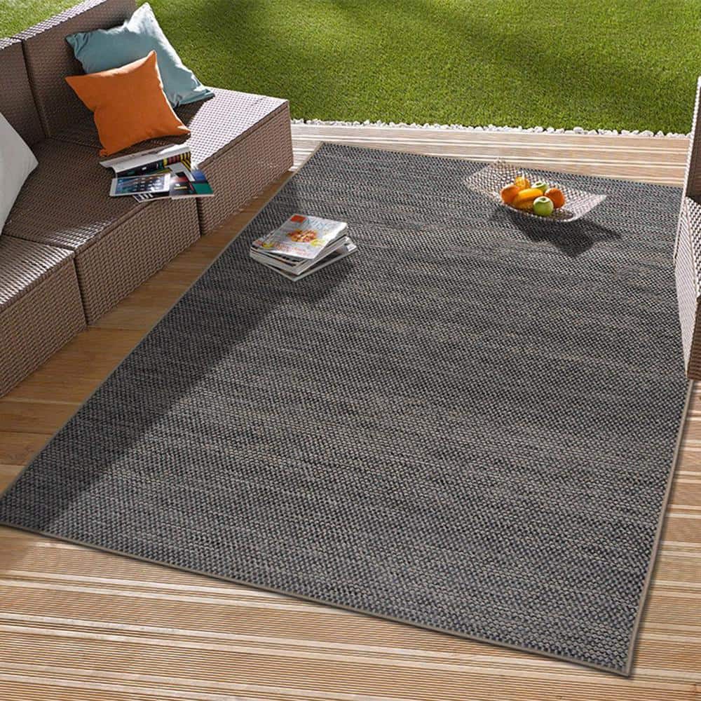 Dual-Use Modern Geometric Gray Flatweave 5' x 7' Rug