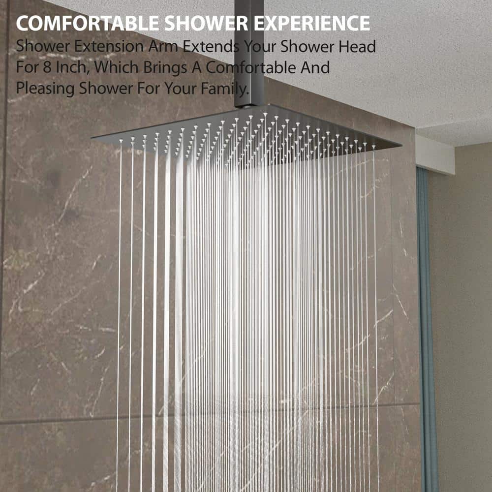Matte Black Stainless Steel Ceiling Mounted Shower Arm