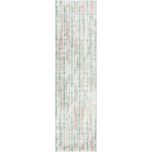 Rylee Ivory 2 ft. 3 in. x 7 ft. 6 in. Geometric Indoor/Outdoor Area Rug