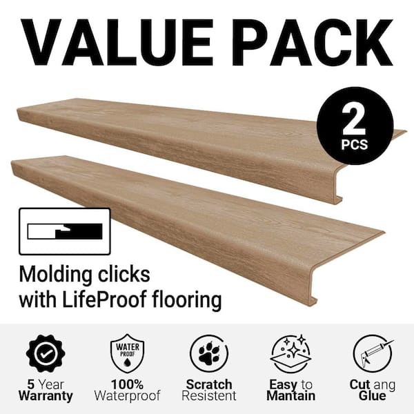 Westminster Oak Stair Tread Molding Square Exact Match for Lifeproof Floor 2-Pieces 46 in. x 6 1/4 in. x 6.5 mm T
