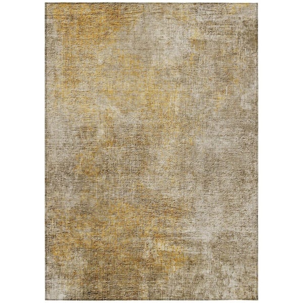 HomeRoots Beige, Taupe, Ivory 3 ft. x 5 ft. Woven Abstract Polyester Rectangle Indoor / Outdoor Area Rug