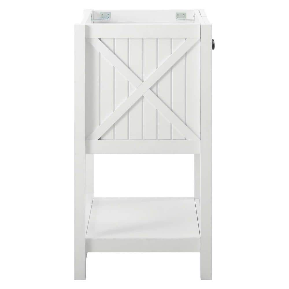 White Wood 23" Freestanding Bathroom Vanity Cabinet