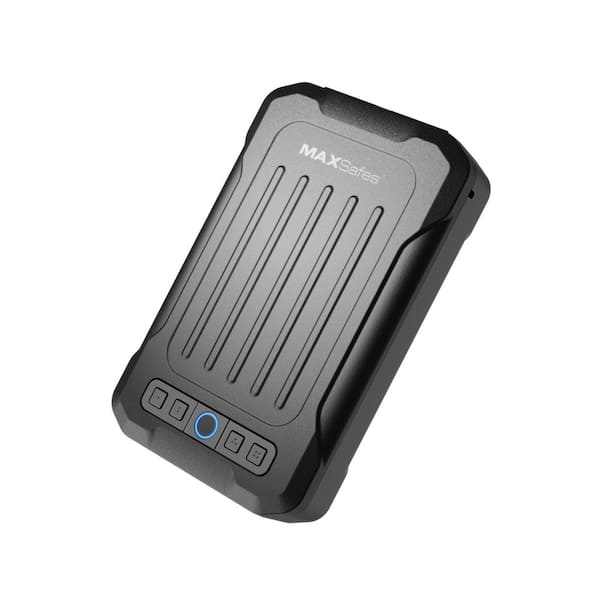 18- Gauge Steel Portable Lock Box Safe with Digital Fingerprint Lock Access in Black TSA Compliant