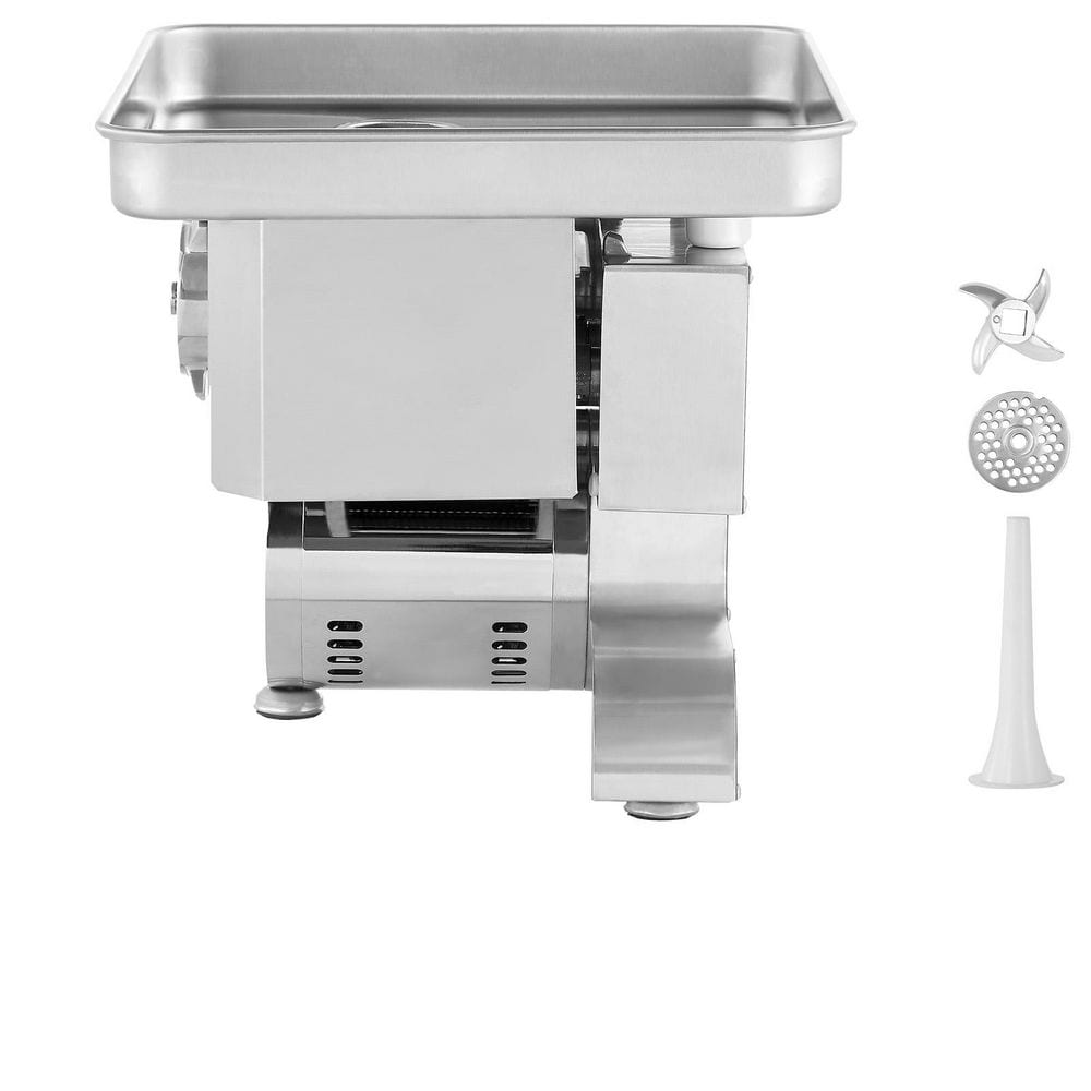 11 Lbs. /Min Electric Meat Grinder, Stainless Steel Commercial Mincer, Silver, Sausage Stuffer, Blade & Grinding Plate