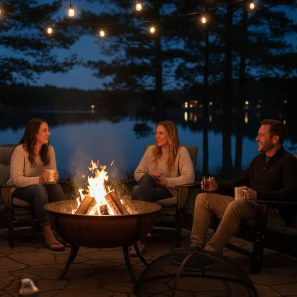 Sunnydaze 25.75 in. Copper Raised Outdoor Fire Pit Bowl with Spark
