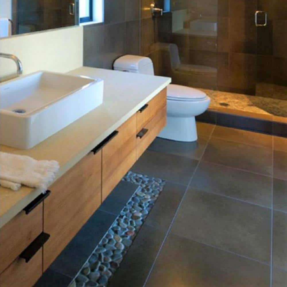 Rainforest 12" x 12" Natural Stone Pebbles Mosaic Wall & Floor Tile