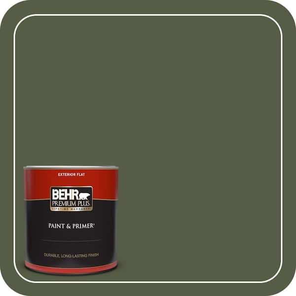 BEHR PREMIUM PLUS 1 qt. #420F-7 Forest Ridge Flat Exterior Paint & Primer