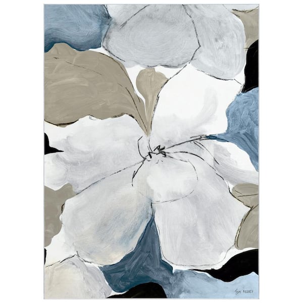 Empire Art Direct Gray 8 ft. x 10 ft. Flowers I Washable Art Area Rug