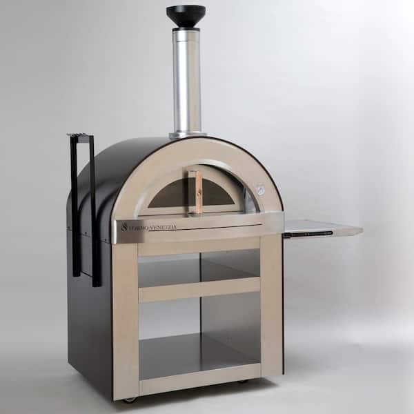 FORNO VENETZIA Torino 500 24 in. x 32 in. Wood Burning Oven with Cart in Copper