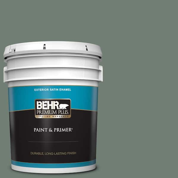BEHR PREMIUM PLUS 5 gal. #N420-5 Boreal Satin Enamel Exterior Paint & Primer