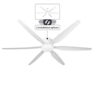 52 in. LED Indoor Outdoor White ABS Finish Ceiling Fan with One Light and Remote Control