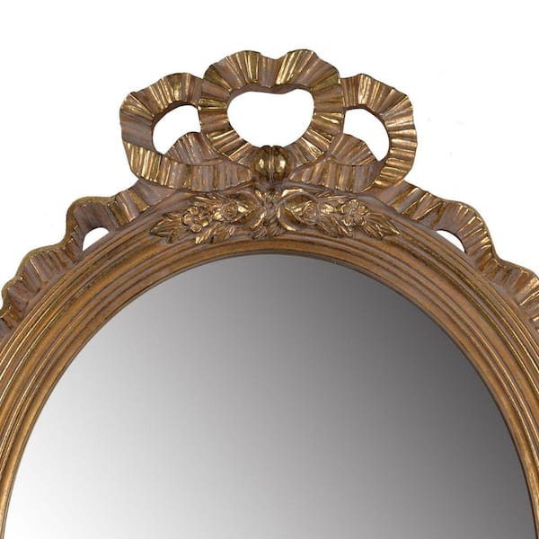 Rococo Gold Bow-Carved Vanity Mirror