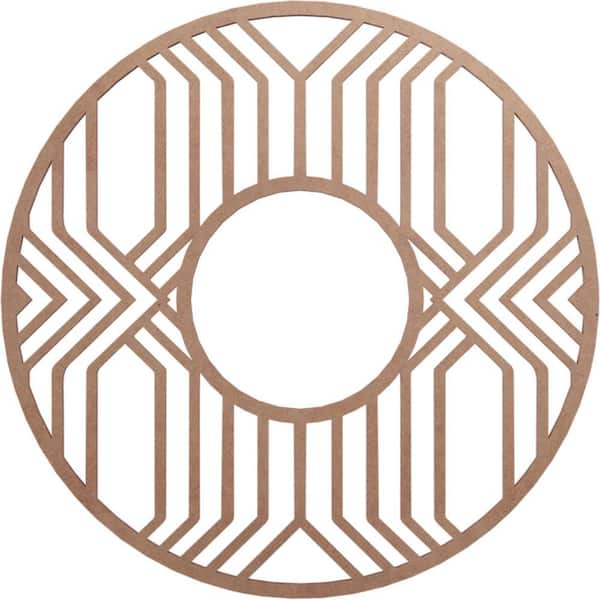 Ekena Millwork 20 in. x 20 in. x 1/4 in. Empire Wood Fretwork Pierced Ceiling Medallion, Wood (Paint Grade)