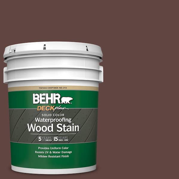 BEHR DECKplus 5 gal. #PPU3-20 Cinnabark Solid Color Waterproofing Exterior Wood Stain