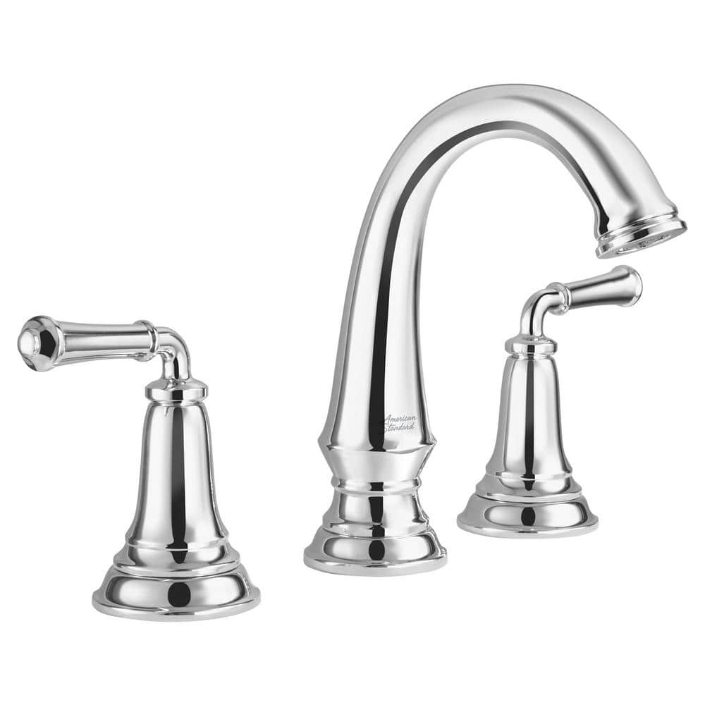 Polished Chrome Widespread 2-Handle Bathroom Faucet with Brass Body