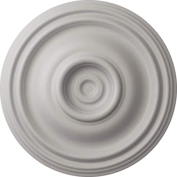 Ekena Millwork 14-3/4 in. x 1-3/4 in. Traditional Urethane Ceiling Medallion (Fits Canopies upto 4 in.), Ultra Pure White