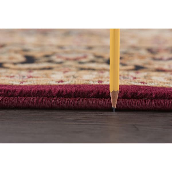 Sensation Border Red 9 ft. x 12 ft. Indoor Area Rug