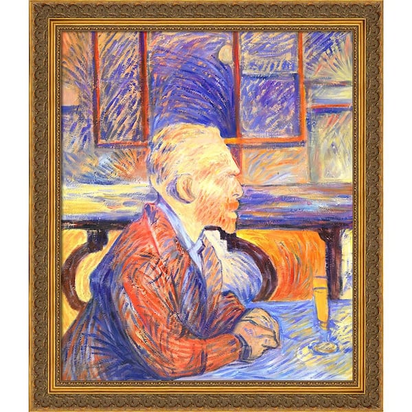LA PASTICHE Portrait de Vincent van Gogh by Henri de Toulouse-Lautrec Baroque Antiqued Framed Abstract Art Print 25.5 in. x 29.5 in.
