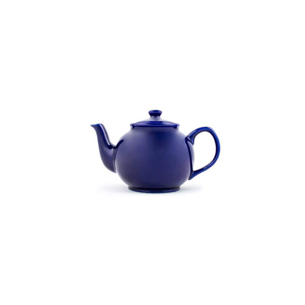 Fox Run 6-Cup Blue Earthenware Teapot 39859 - The Home Depot