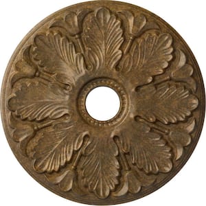 1 in. x 24-1/2 in. x 24-1/2 in. Polyurethane Milan Ceiling Medallion, Rubbed Bronze
