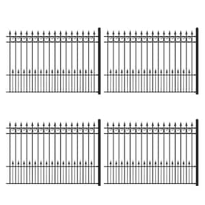 32 ft. x 5 ft. Prague Style Security Fence Panels Steel Fence Kit 4-Panel Fence Gate