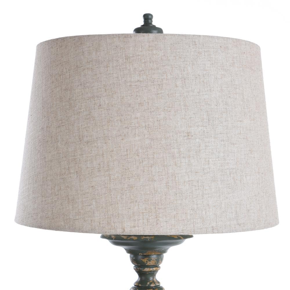 Avignon Blue and White 64" 3-Way Floor Lamp with Fabric Shade