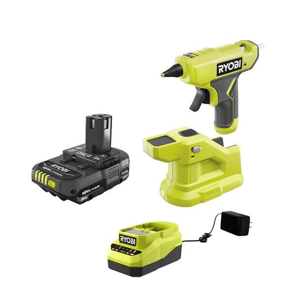 RYOBI ONE+ 18V Cordless Compact Glue Gun with 2.0 Ah Battery and