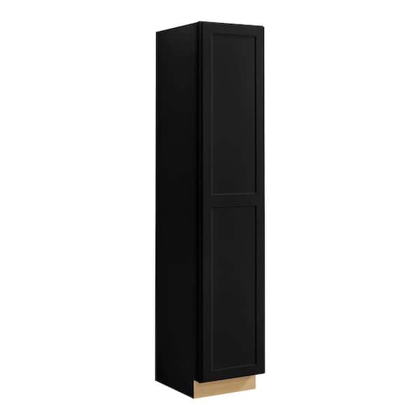 Avondale 18 in. W x 90 in. H x 24 in. D Ready To Assemble Plywood Shaker Utility Pantry Cabinet in Raven Black