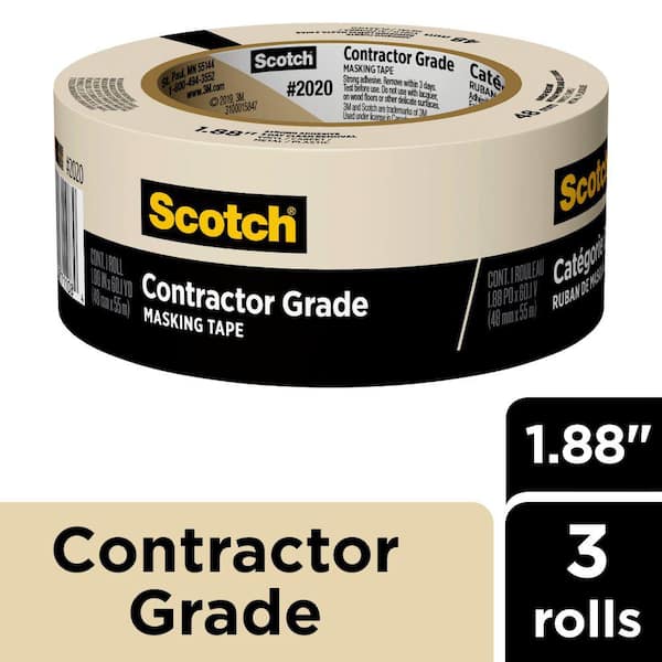 3M Scotchh 1.88 in. x 60.1 Yds. Multi-Surface Contractor Grade Tan Masking Tape (3 Rolls)