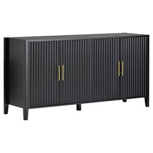 Black 31.90 in. Accent Storage Cabinet, Sideboard with Metal Handles for Hallway, Entryway, Living Room