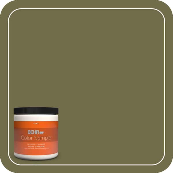 BEHR PREMIUM PLUS 8 oz. #390F-7 Wilderness Flat Interior/Exterior Paint & Primer Color Sample