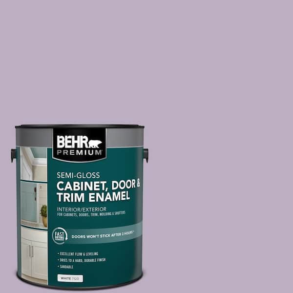 BEHR PREMIUM 1 gal. #S100-3 Courtly Purple Semi-Gloss Enamel Interior/Exterior Cabinet, Door & Trim Paint