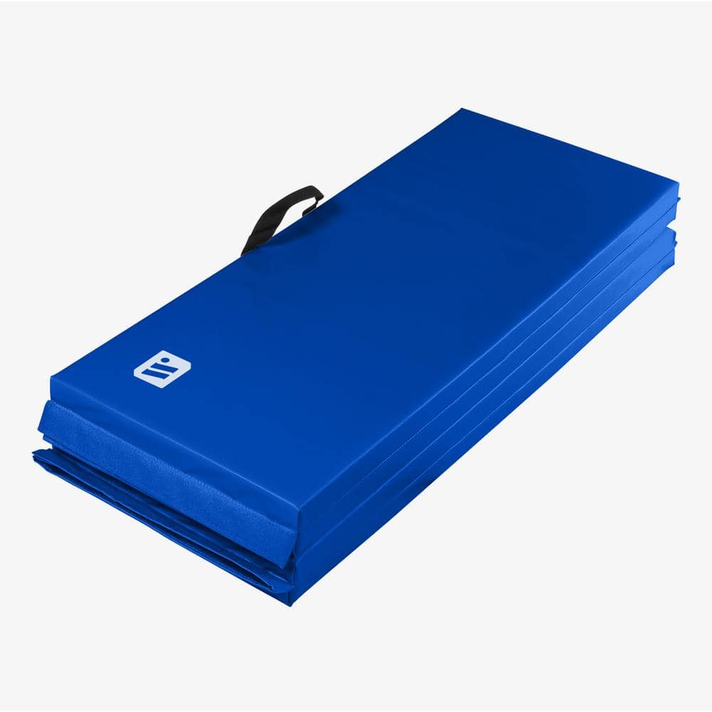 Blue 72" x 48" Vinyl Folding Exercise Mat