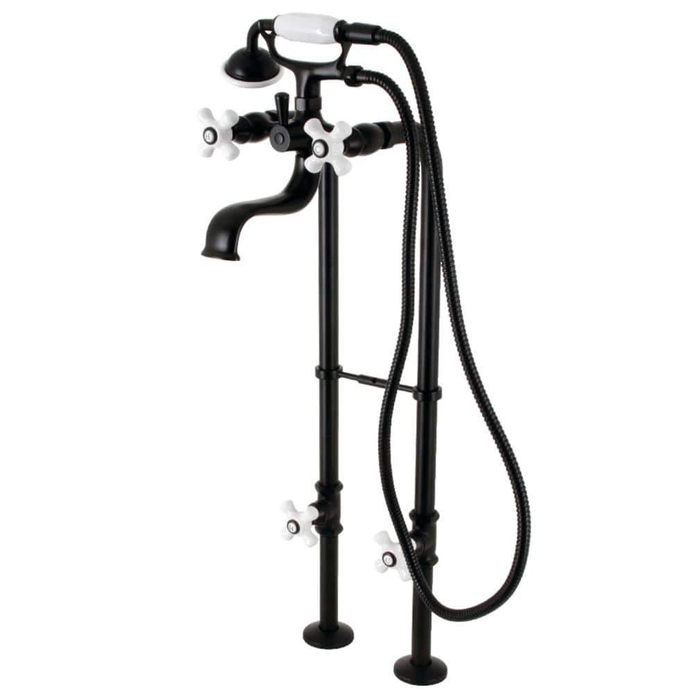 Kingston 3-Handle Freestanding Tub Faucet with Supply Line and Stop Valve in Matte Black price history on PriceWatchPro