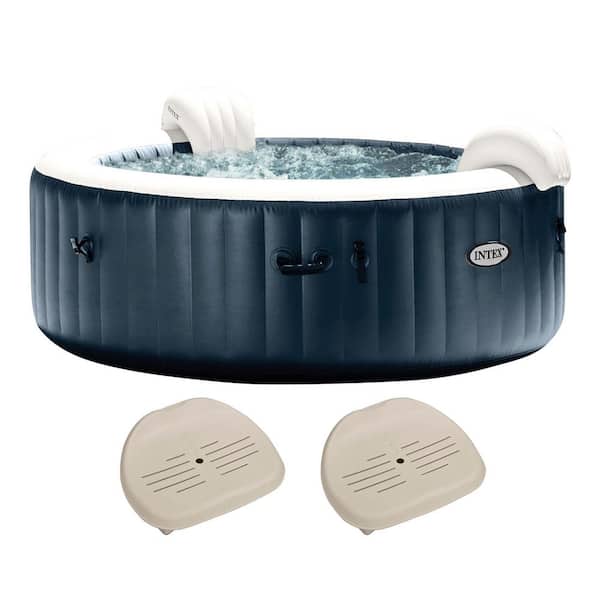 Intex PureSpa Plus 6-Person Inflatable Bubble Jet Hot Tub and Slip Resistant Seat (2 Pack)