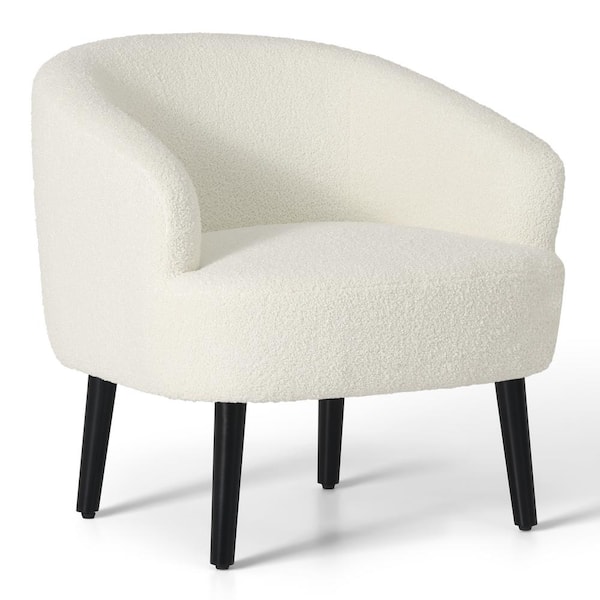 WESTINFURNITURE Bayville 29 in. Mid-Century Modern Barrel Club Chair in Cream