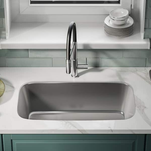 Toulouse Stainless Steel 31 in. Single Bowl Undermount Kitchen Sink