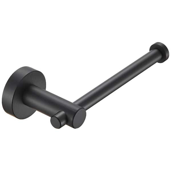 Aluminum Wall-Mount Single Post Toilet Paper Holder Horizontal or Vertical Installation in Matte Black