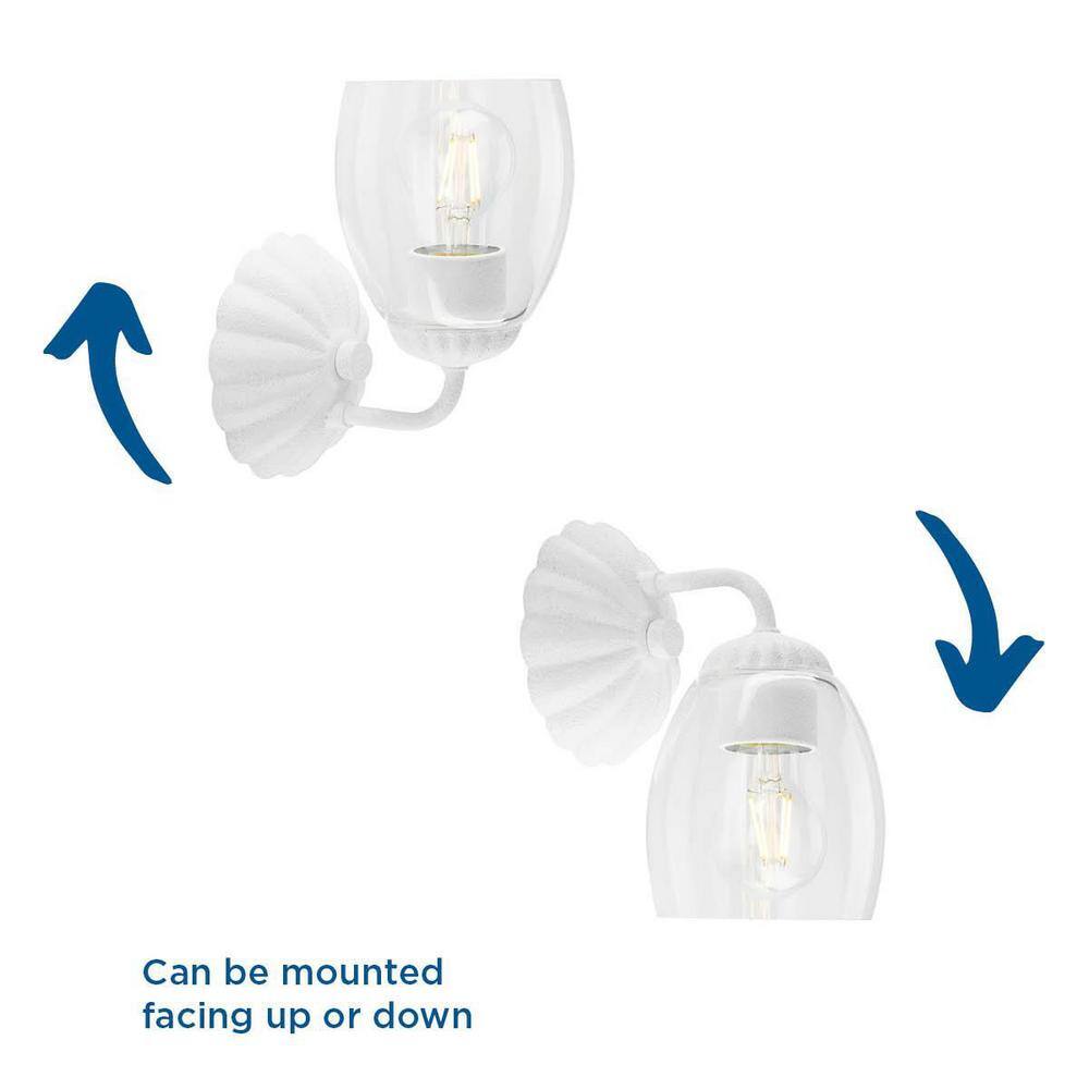 Quillan White Plaster Dimmable 1-Light Vanity Light