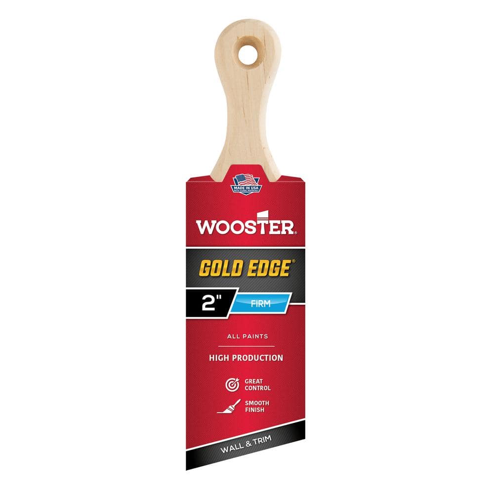 Wooster 2 in. Gold Edge Polyester Short Handle Angle Sash Brush