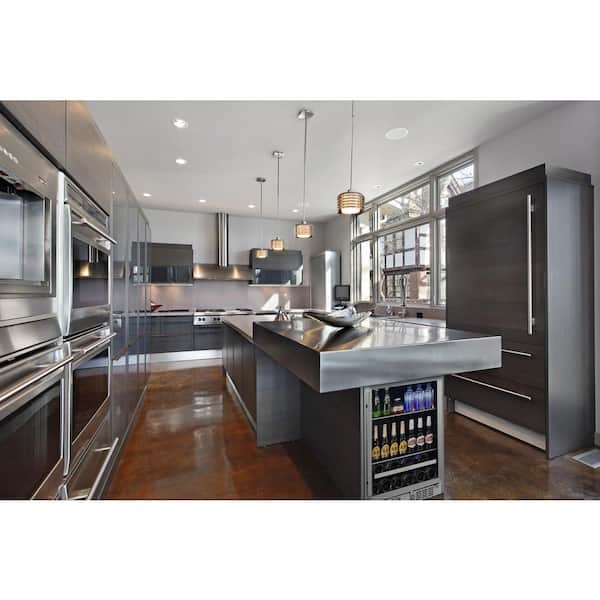 Signature 24 in. 84-Can and 13-Bottle Stainless Steel Single Door Single Zone Built-In Beverage and Wine Cooler
